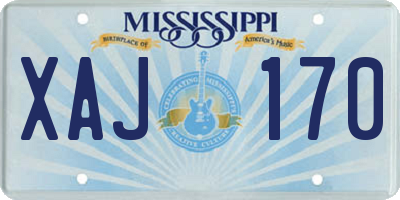MS license plate XAJ170