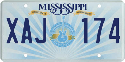 MS license plate XAJ174