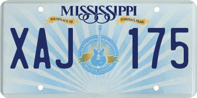 MS license plate XAJ175