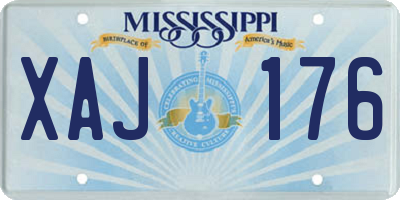 MS license plate XAJ176