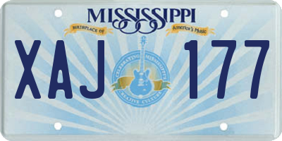 MS license plate XAJ177