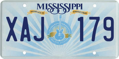MS license plate XAJ179