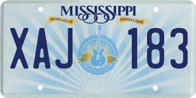 MS license plate XAJ183