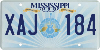 MS license plate XAJ184