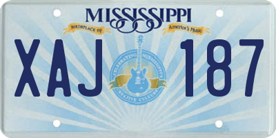 MS license plate XAJ187