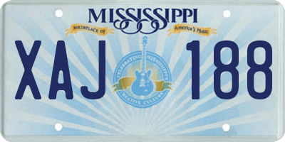 MS license plate XAJ188