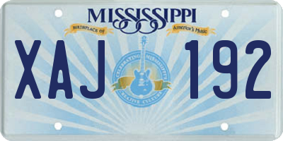 MS license plate XAJ192