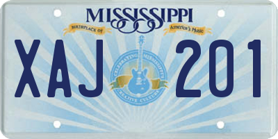 MS license plate XAJ201