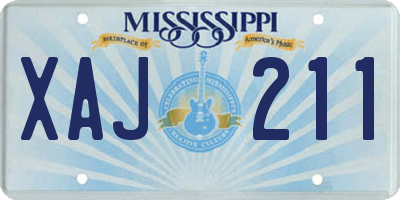 MS license plate XAJ211