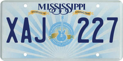 MS license plate XAJ227