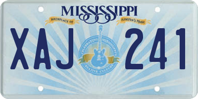 MS license plate XAJ241