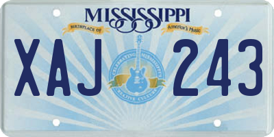 MS license plate XAJ243