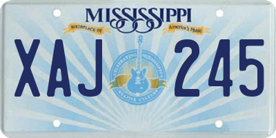 MS license plate XAJ245