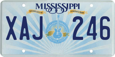 MS license plate XAJ246