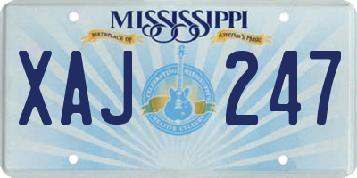 MS license plate XAJ247