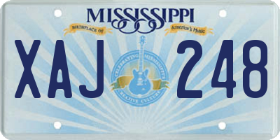 MS license plate XAJ248