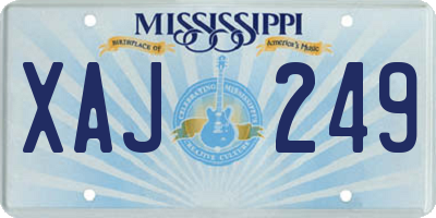 MS license plate XAJ249