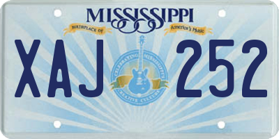 MS license plate XAJ252