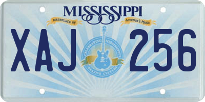 MS license plate XAJ256