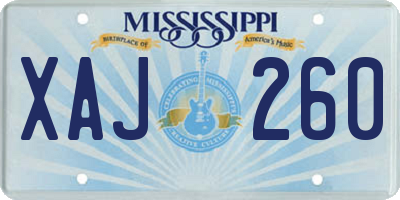 MS license plate XAJ260