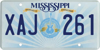 MS license plate XAJ261