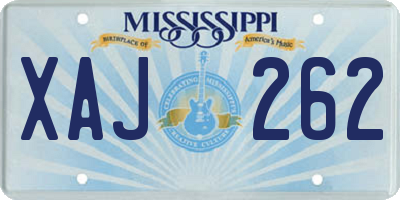 MS license plate XAJ262