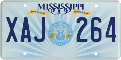 MS license plate XAJ264