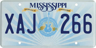 MS license plate XAJ266