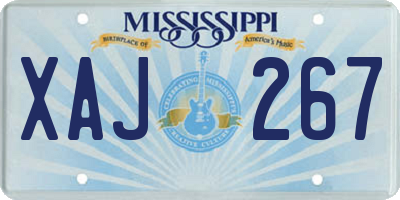 MS license plate XAJ267