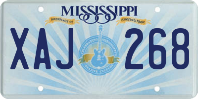 MS license plate XAJ268