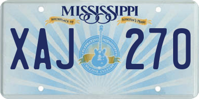 MS license plate XAJ270