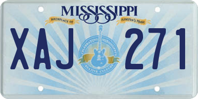 MS license plate XAJ271