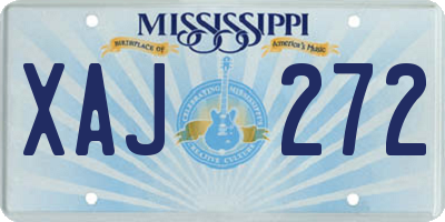 MS license plate XAJ272