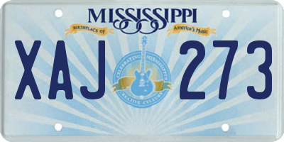 MS license plate XAJ273