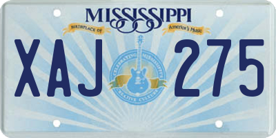 MS license plate XAJ275