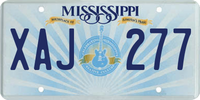 MS license plate XAJ277