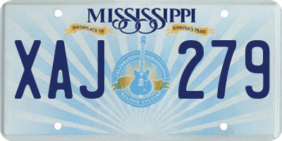 MS license plate XAJ279