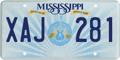 MS license plate XAJ281