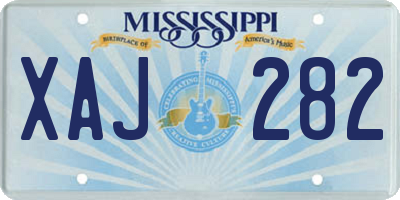 MS license plate XAJ282