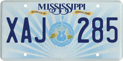 MS license plate XAJ285