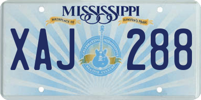MS license plate XAJ288