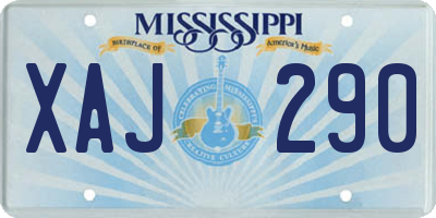 MS license plate XAJ290