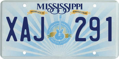 MS license plate XAJ291