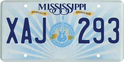 MS license plate XAJ293
