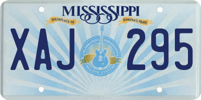 MS license plate XAJ295