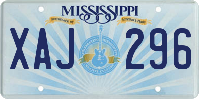 MS license plate XAJ296