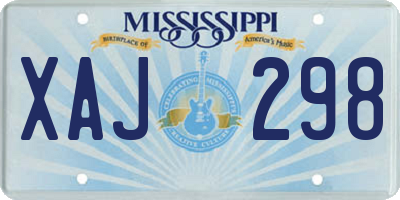 MS license plate XAJ298