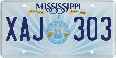 MS license plate XAJ303