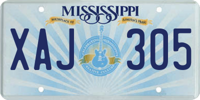 MS license plate XAJ305