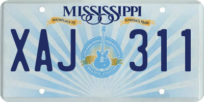 MS license plate XAJ311